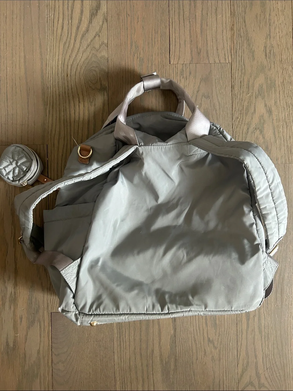 Skip Hop Light Gray Quilted Diaper Bag